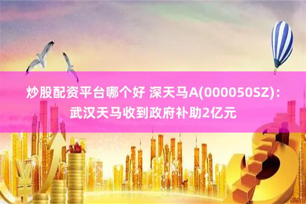 炒股配资平台哪个好 深天马A(000050SZ)：武汉天马收到政府补助2亿元