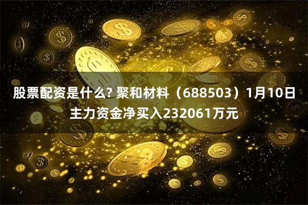 股票配资是什么? 聚和材料（688503）1月10日主力资金净买入232061万元